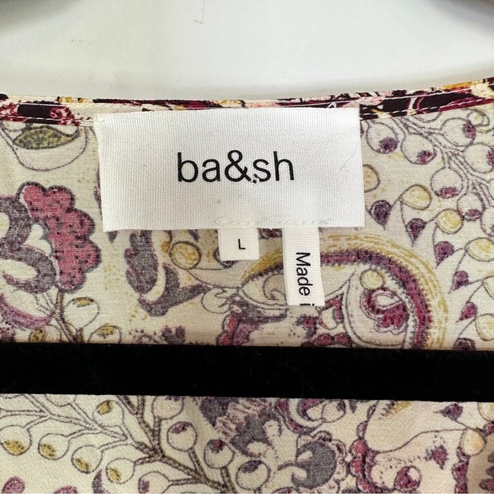 BA&SH Zarry Print Top size large paisley print berry & ecru - Picture 5 of 12